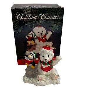 Christmas Charmers Lets Sing A Cheery Chorus Polar Bear & Penguin Ornament
